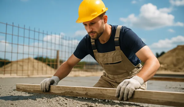 a male concrete worker spreading fresh cement over rebar from Concrete Contractor Hutto in Hutto, TX - Concrete Patio a male concrete worker spreading fresh cement over rebar from Concrete Contractor Hutto in Hutto, TX - Concrete Patio